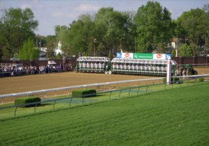 2008 Kentucky Derby - View of Starting Gate from Infield Suite   